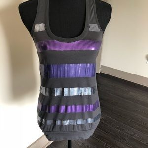Express sequin racerback tunic tank Small